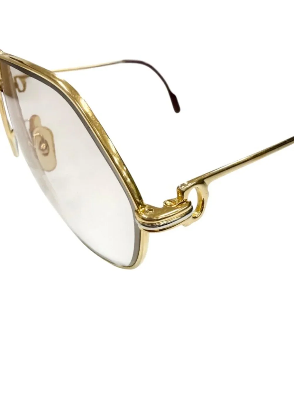 Cartier Vintage Vendome Teardrop Sunglasses Gold Bordeaux Eyewear